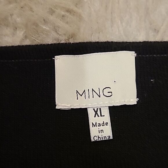 Ming by ming wang black acrylic cotton‎ asymmetrical short sleeve sweater - Picture 3 of 7